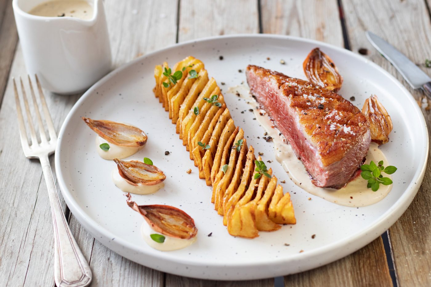 Recette de magret de canard fermier des Landes et sauce foie-gras et armagnac