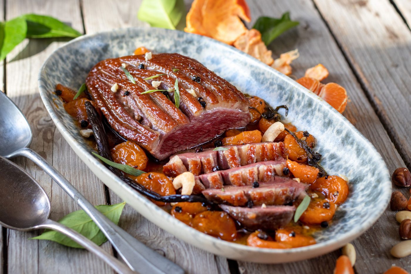 Recette de magret de canard fermier des Landes laqué à la clémentine