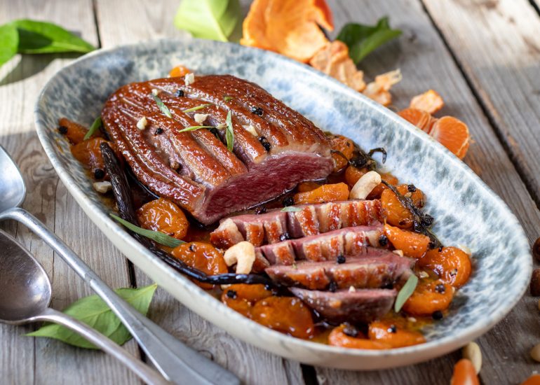 Recette de magret de canard fermier des Landes laqué à la clémentine