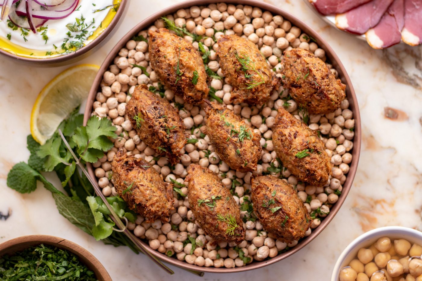 Recette Escalans, falafels au confit de canard