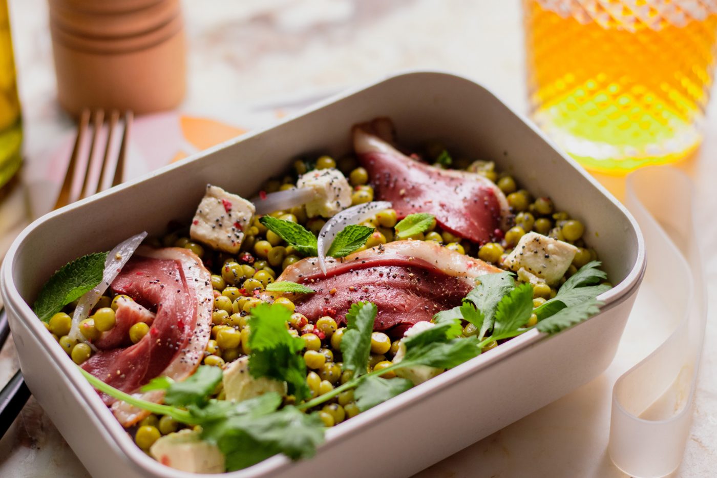 Brocas : recette de petits pois au magret fumé de canard fermier des Landes