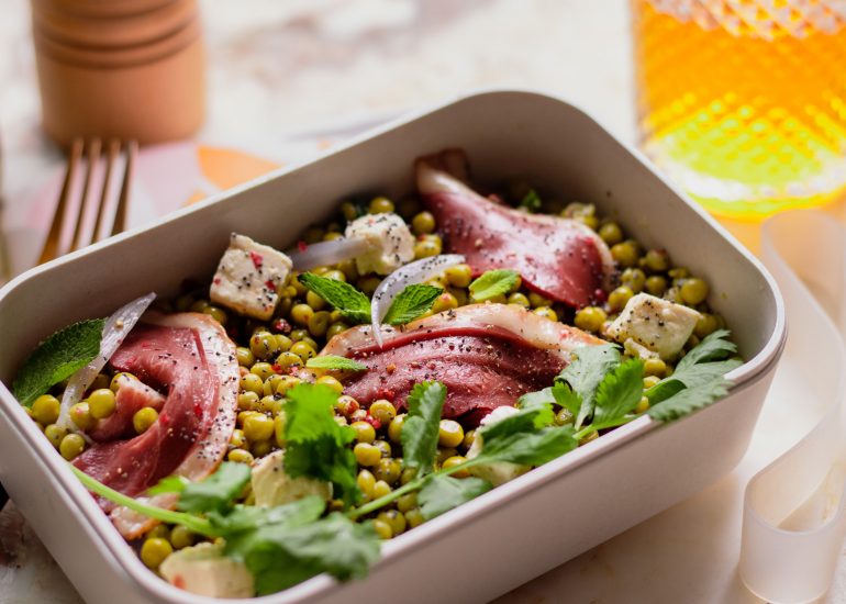 Brocas : recette de petits pois au magret fumé de canard fermier des Landes
