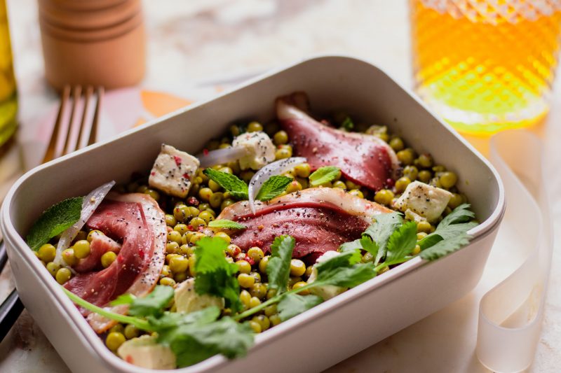 Brocas : recette de petits pois au magret fumé de canard fermier des Landes