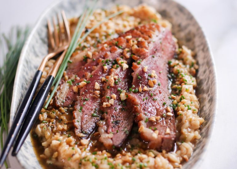 Recette de magret grillé de canard et son risotto