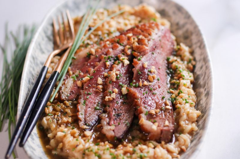 Recette de magret grillé de canard et son risotto