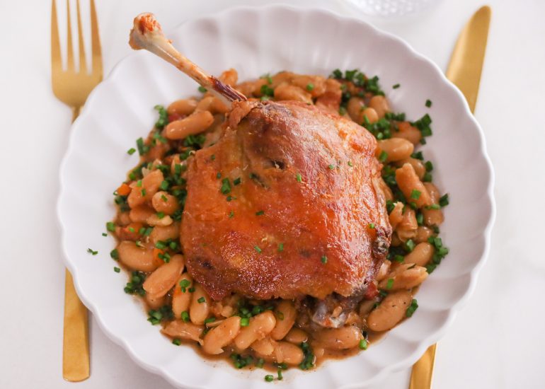Recette de cuisse confite de canard aux mogettes