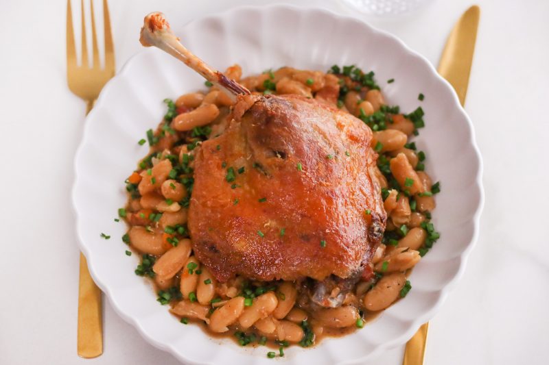 Recette de cuisse confite de canard aux mogettes